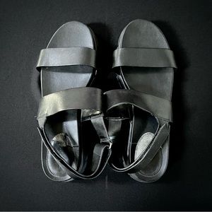 Black Leather Cole Haan Zero Grand Sandals 9.5